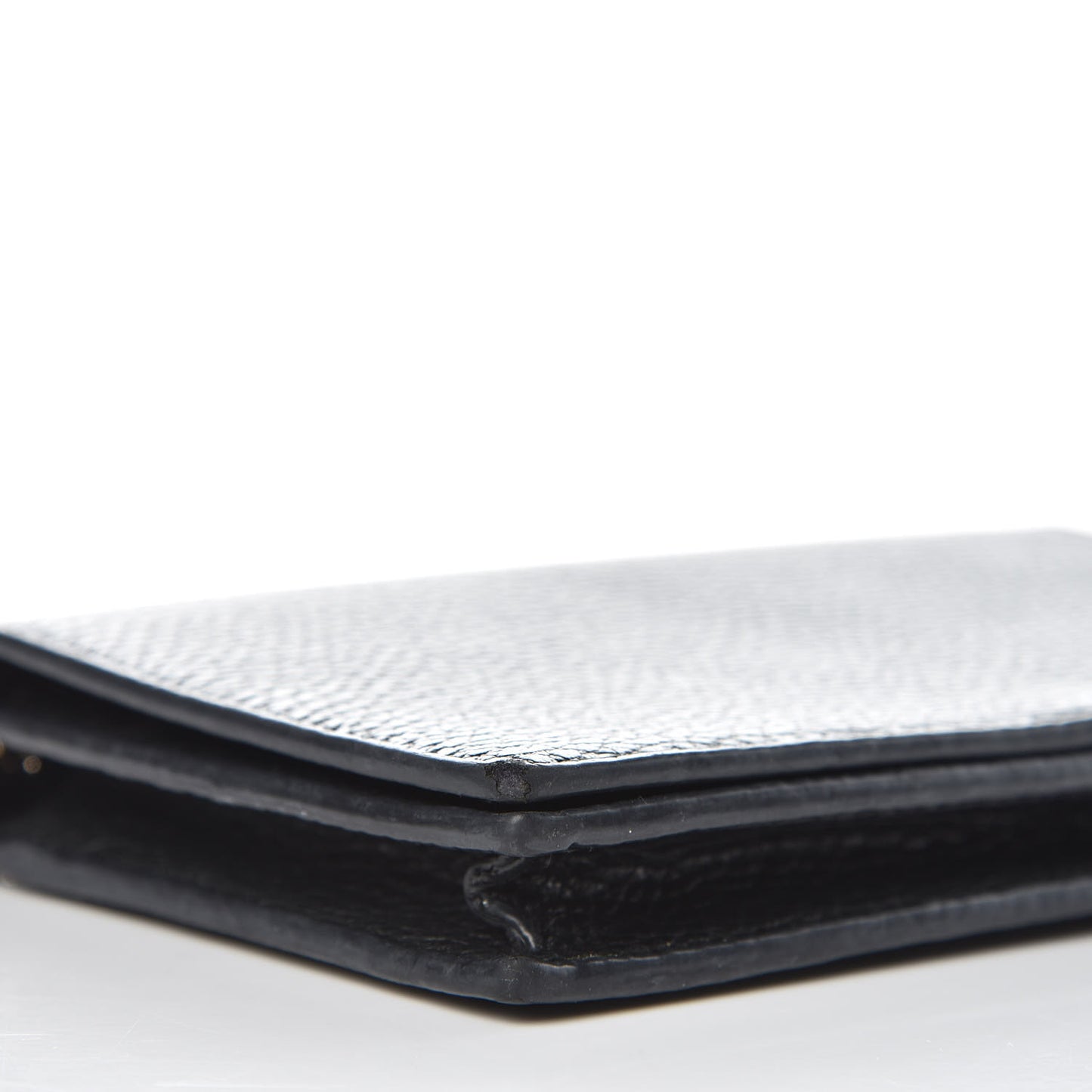 Dollar Calfskin Medium Betty Chain Wallet Black