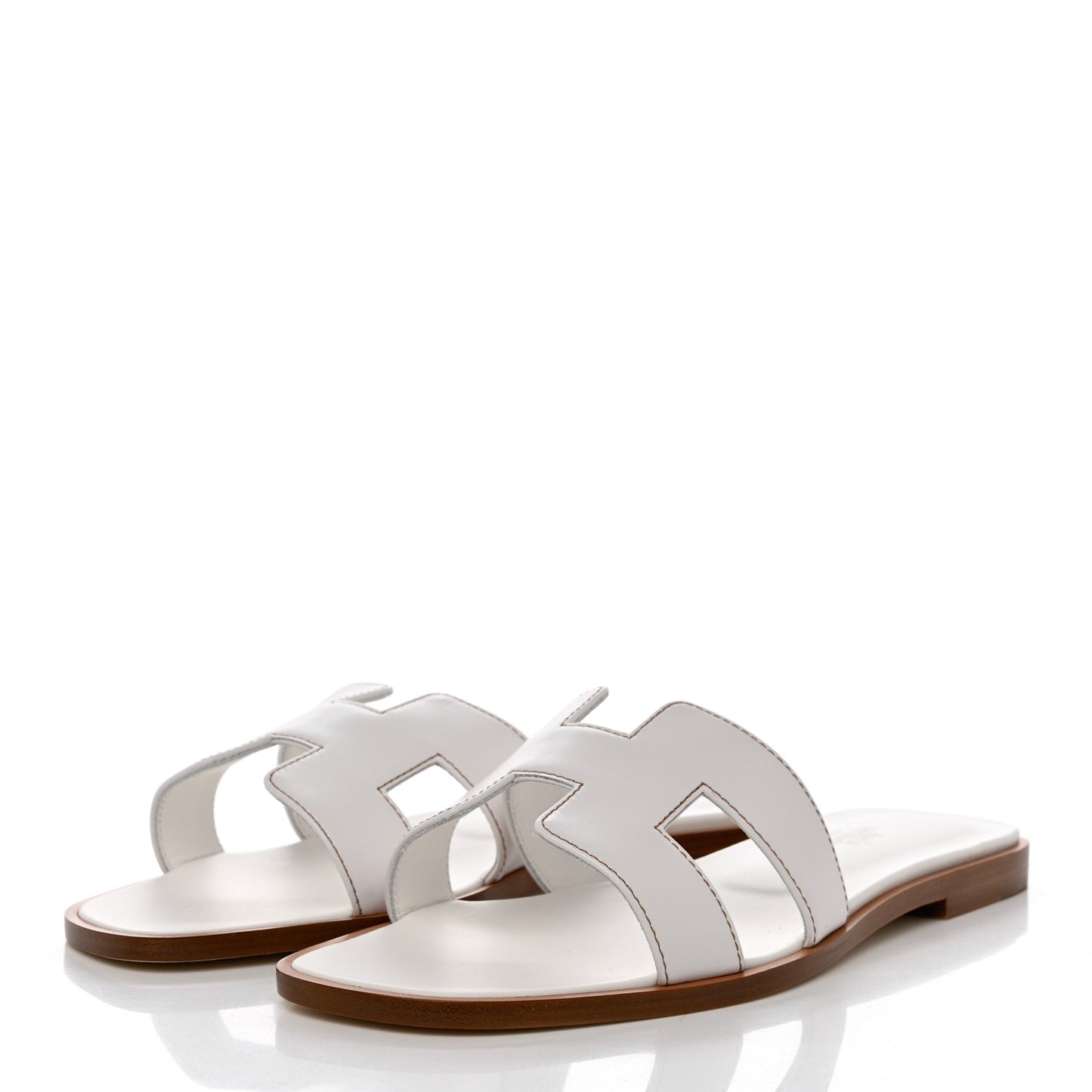 Box Calfskin Oran Sandals 38 White