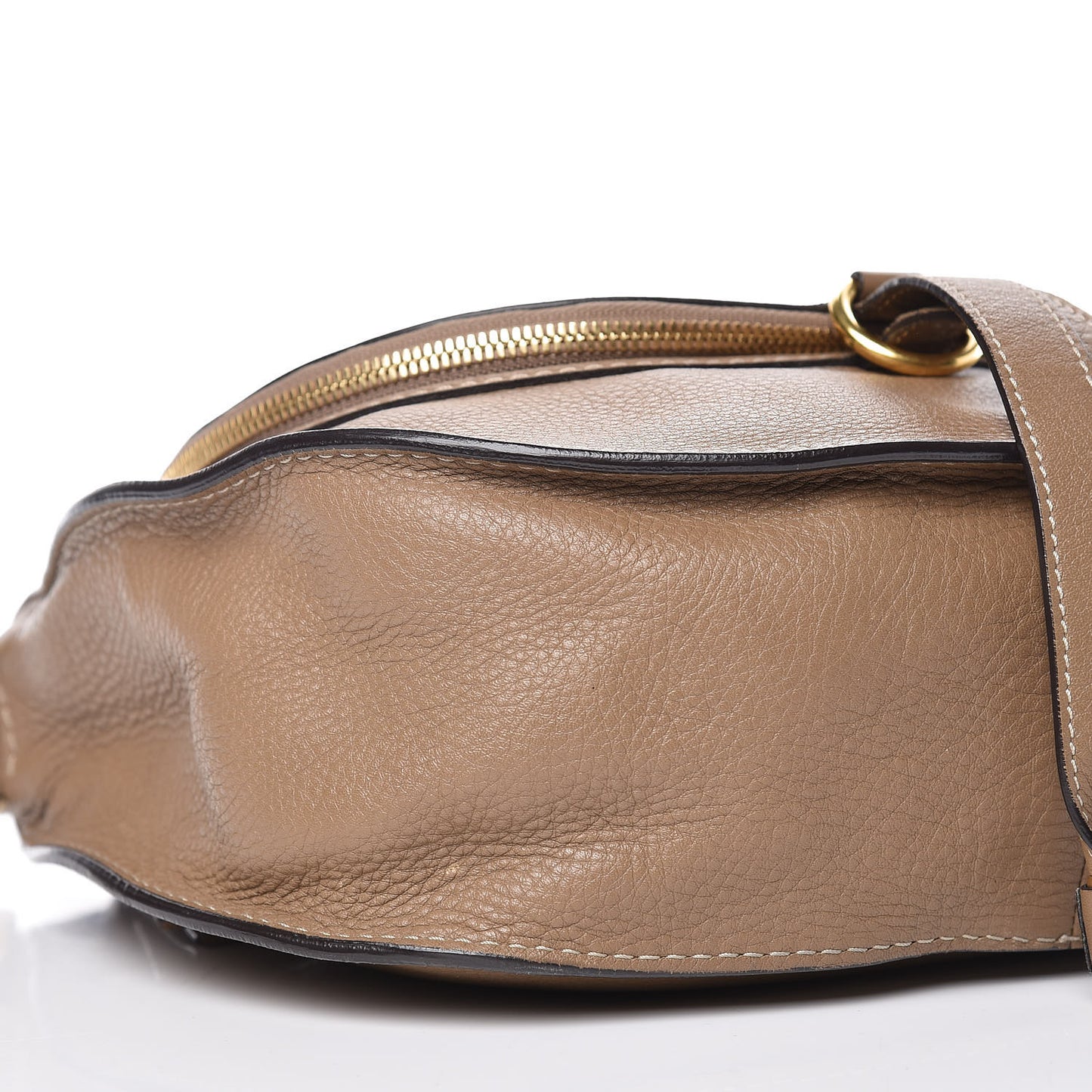 Calfskin Medium Marcie Round Zip Crossbody Bag Nut