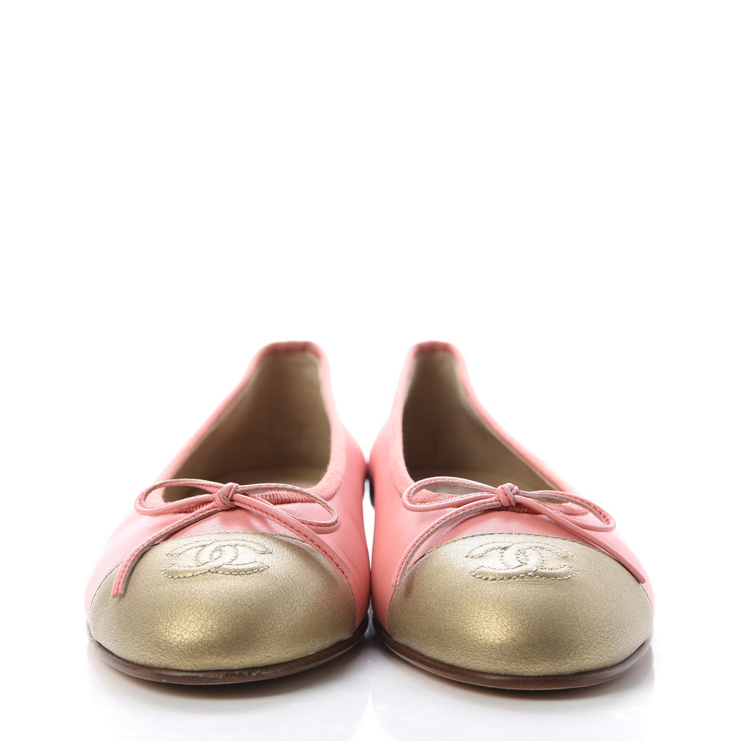 Calfskin Cap Toe Ballerina Flats 37.5 Pink