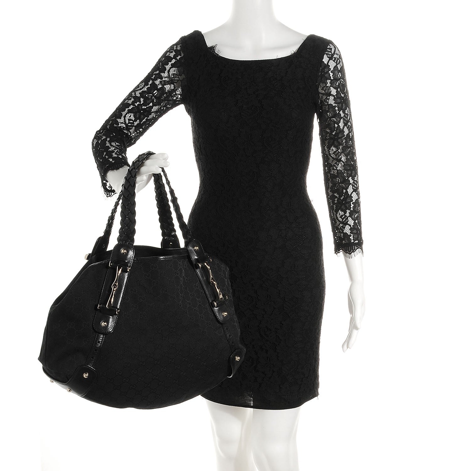 Gucci Monogram Medium Pelham Shoulder Bag Black 2 of 9