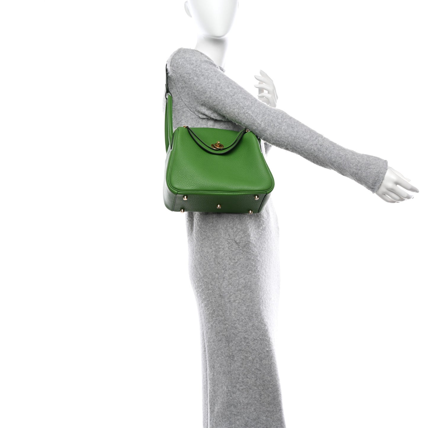 Taurillon Clemence Mini Lindy 20 Vert Yucca