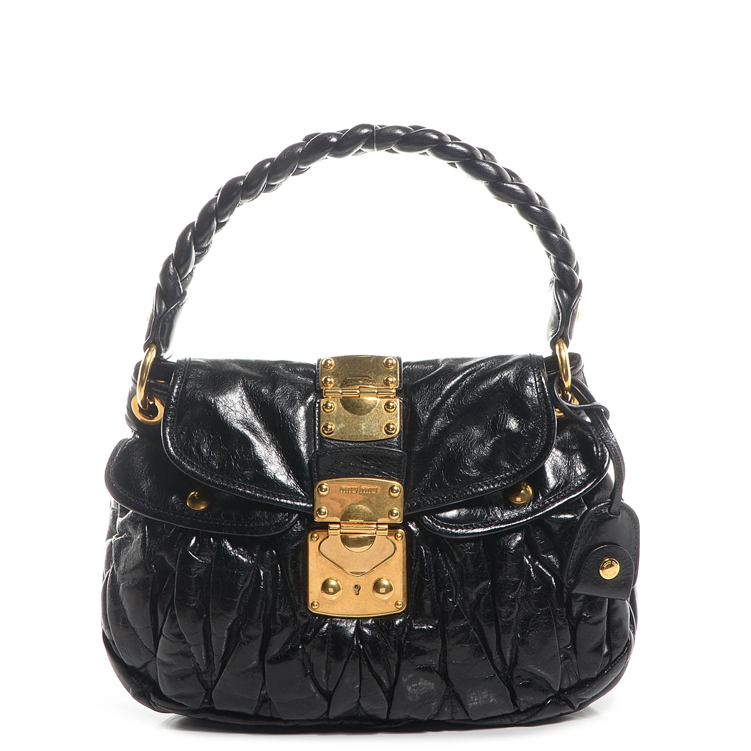 Miu Miu Lux Leather Small Matelasse Coffer Nero Black 1 of 16