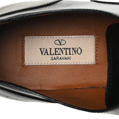 Valentino Garavani Calfskin Mens Derby Loafers 39 Black 7 of 8