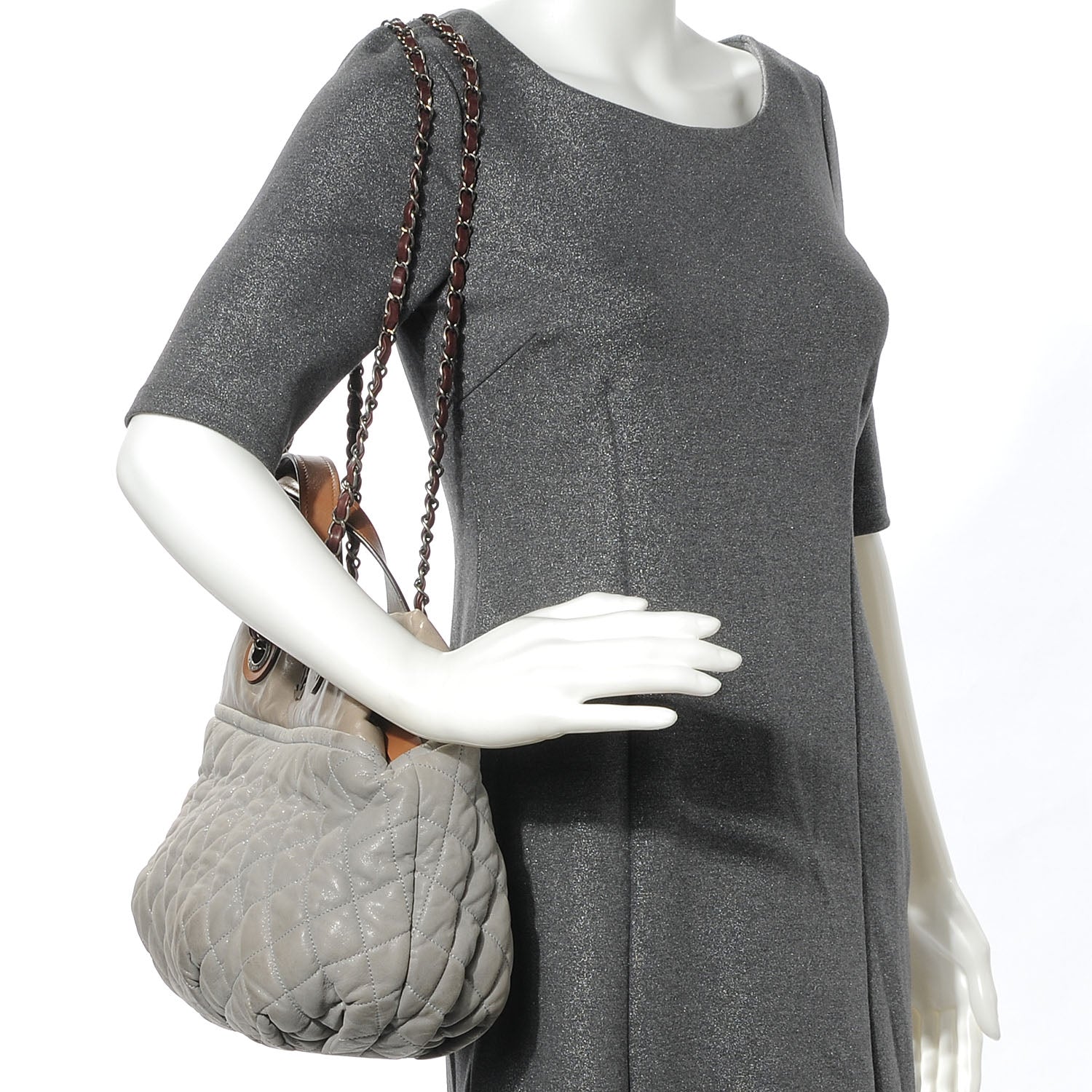 Chanel Iridescent Calfskin Large In The Mix Tote Bag Gray 2 of 9