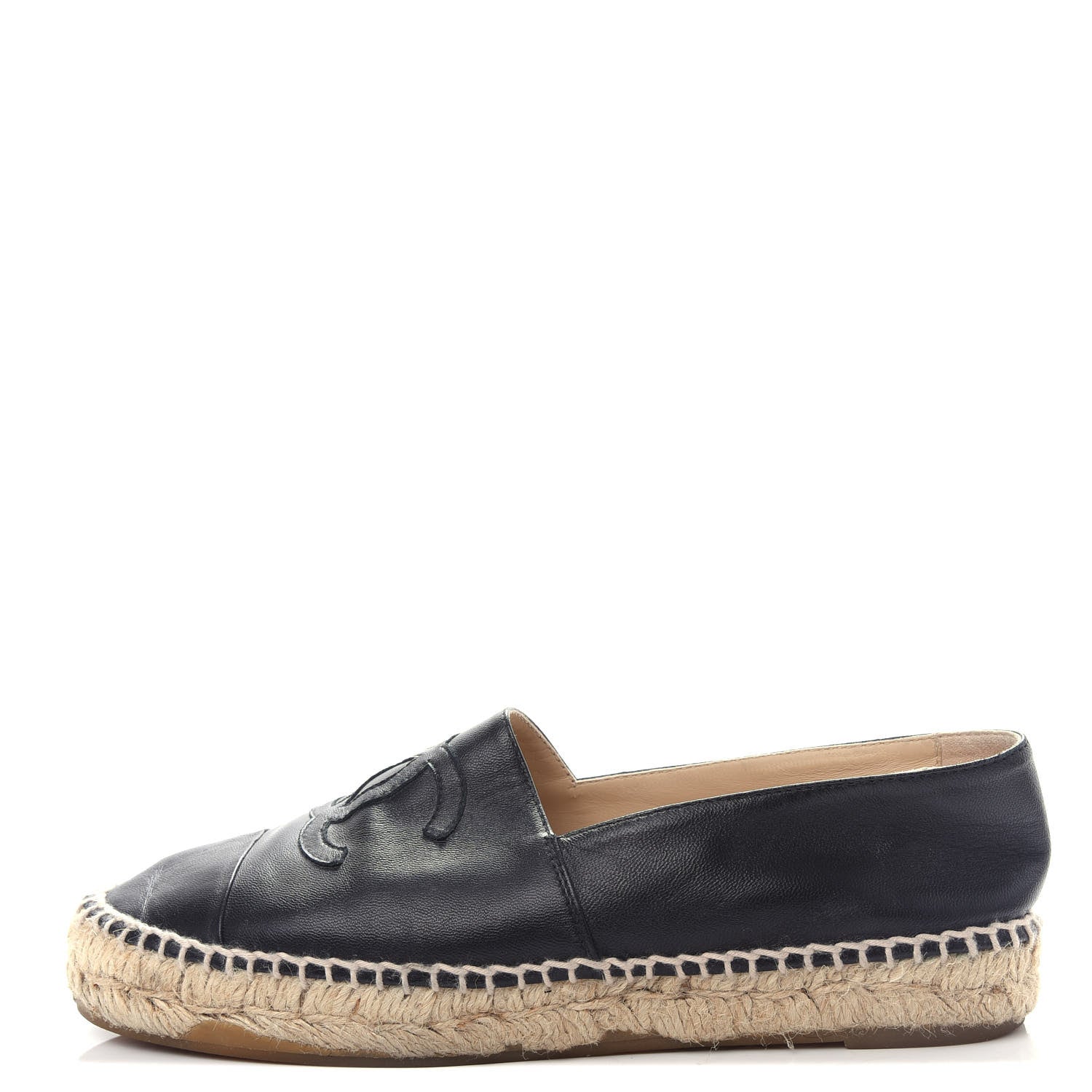 Chanel Lambskin CC Espadrilles 37 Black 1 of 10