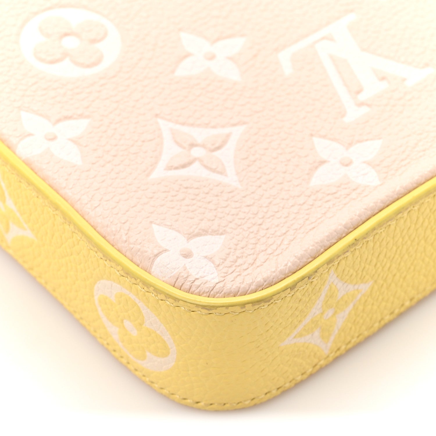 Louis Vuitton Empreinte Spring in the City Felicie Pochette Chain Wallet Pink Beige Yellow 15 of 15