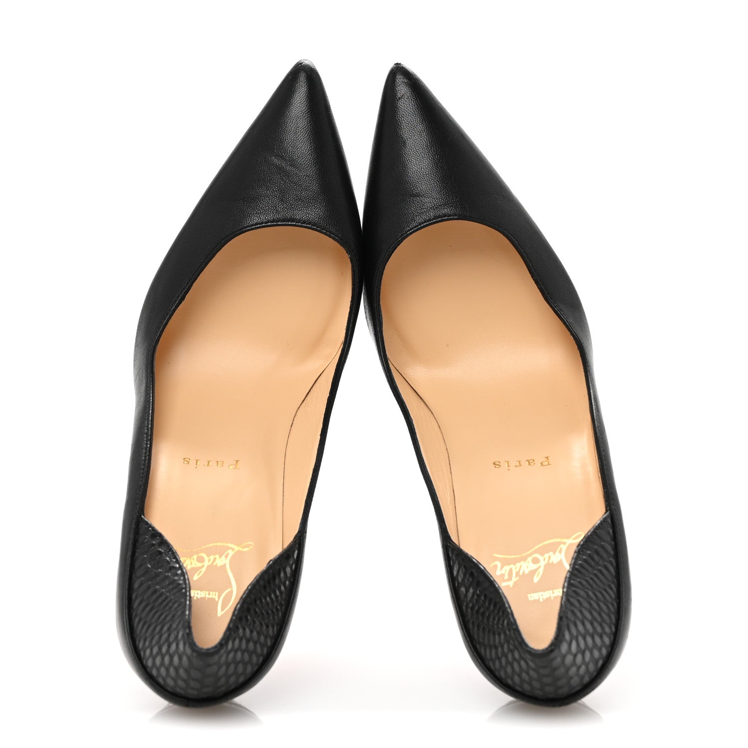 Christian Louboutin Nappa Snakeskin Embossed Maastricht 100 Pumps 37 Black 2 of 9