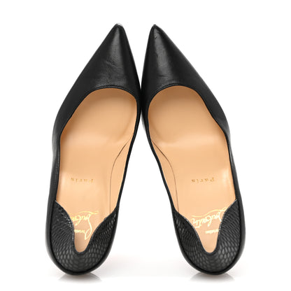 Christian Louboutin Nappa Snakeskin Embossed Maastricht 100 Pumps 37 Black 2 of 9