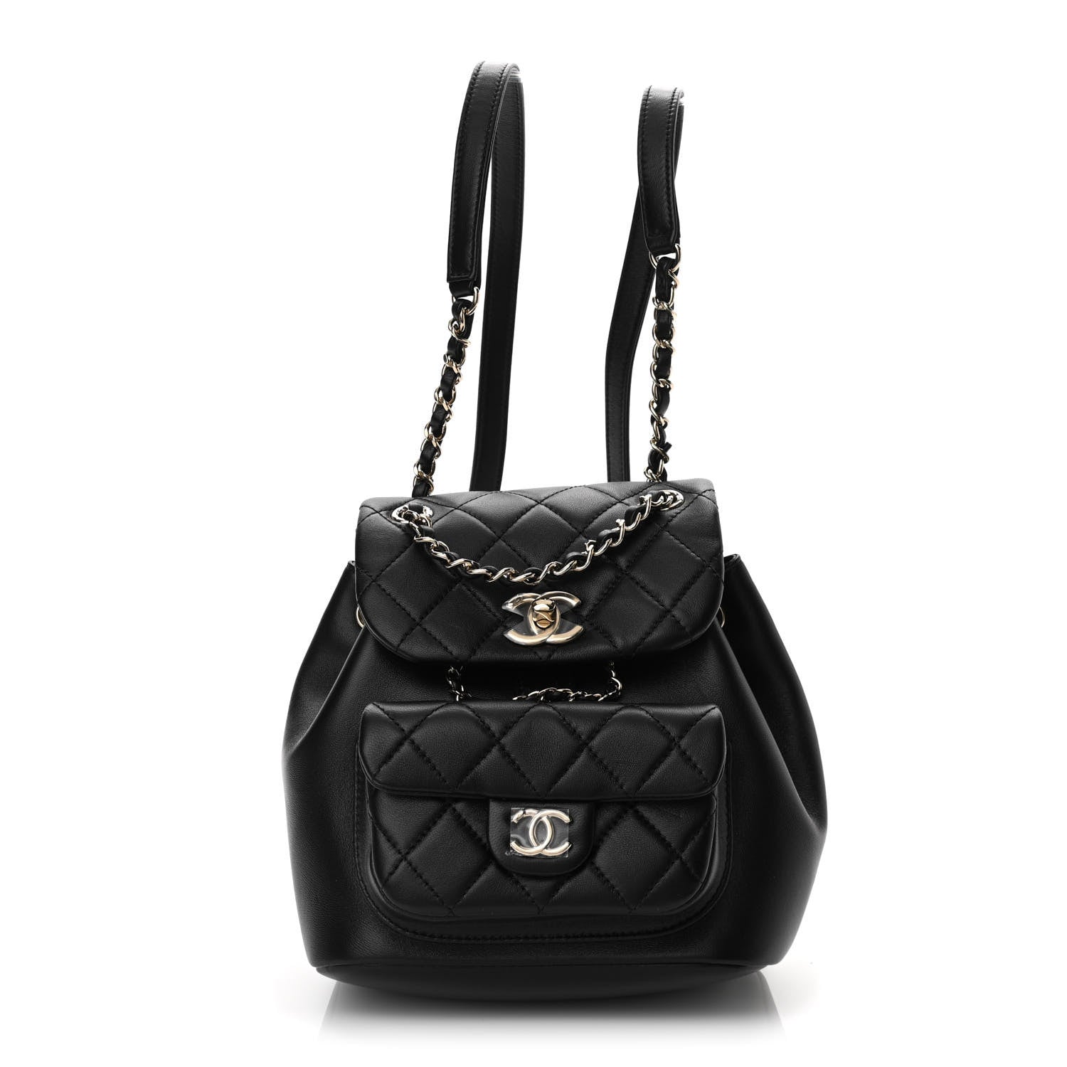 Chanel Lambskin Quilted Small Duma Drawstring Backpack Black 1 of 9