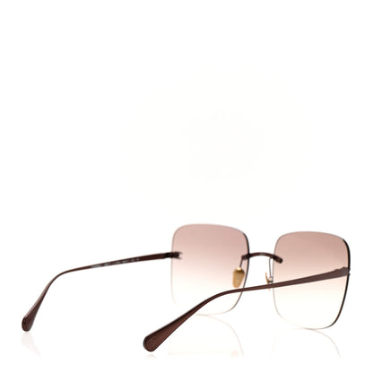 Chanel Titanium Rimless Square Sunglasses 4287-T Bronze 4 of 8