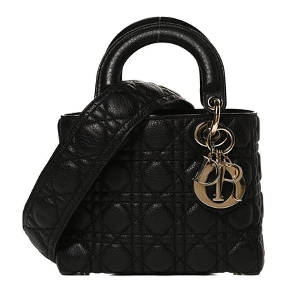 Christian Dior Grained Calfskin Cannage Small Supple Lady Dior Black 1 of 12