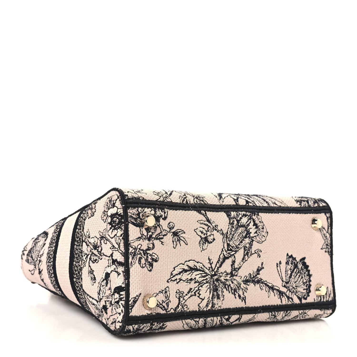 Christian Dior Canvas Embroidered Jardin Botanique Medium Lady D-Lite Light Pink Black 4 of 10