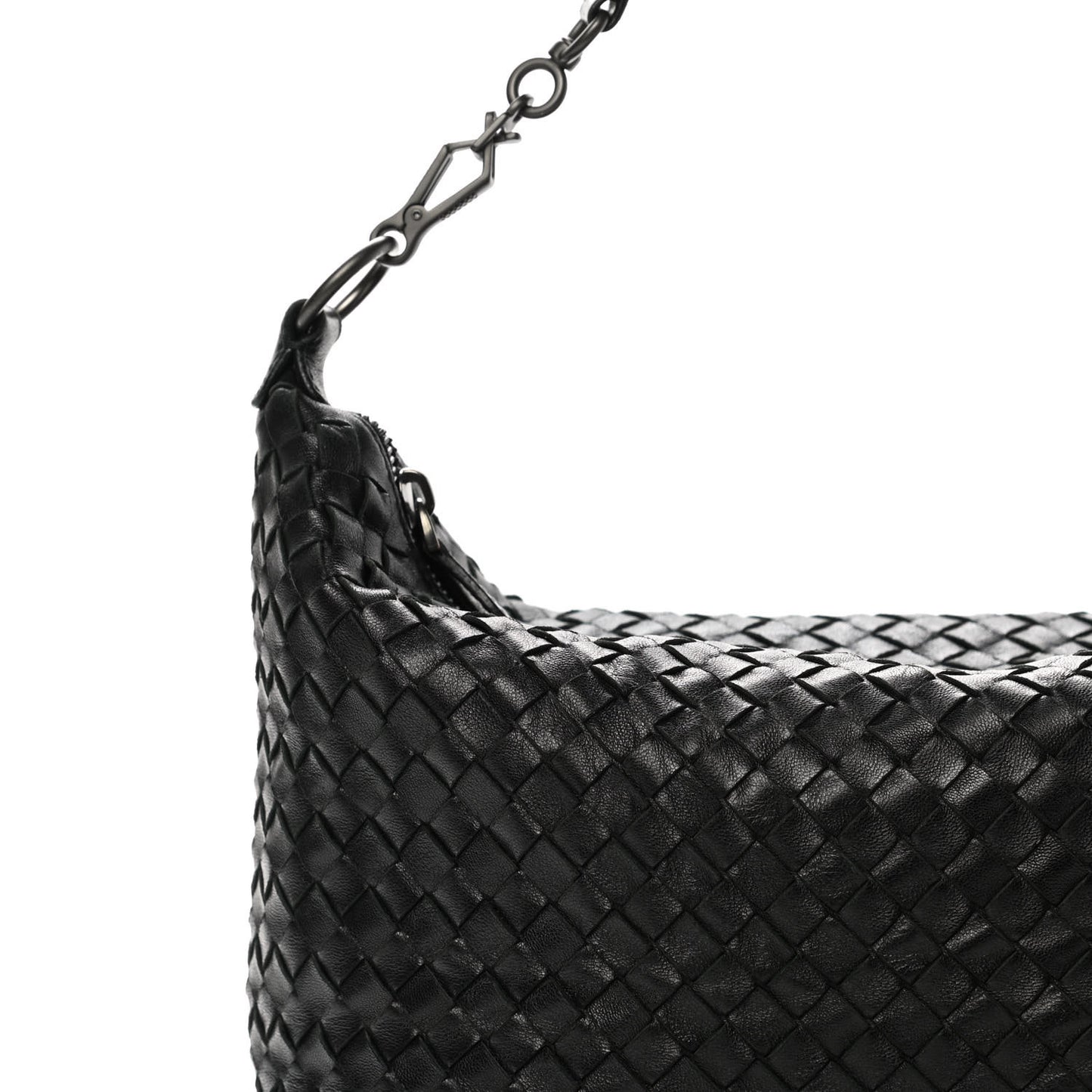 Nappa Intrecciato Small Shoulder Bag Black