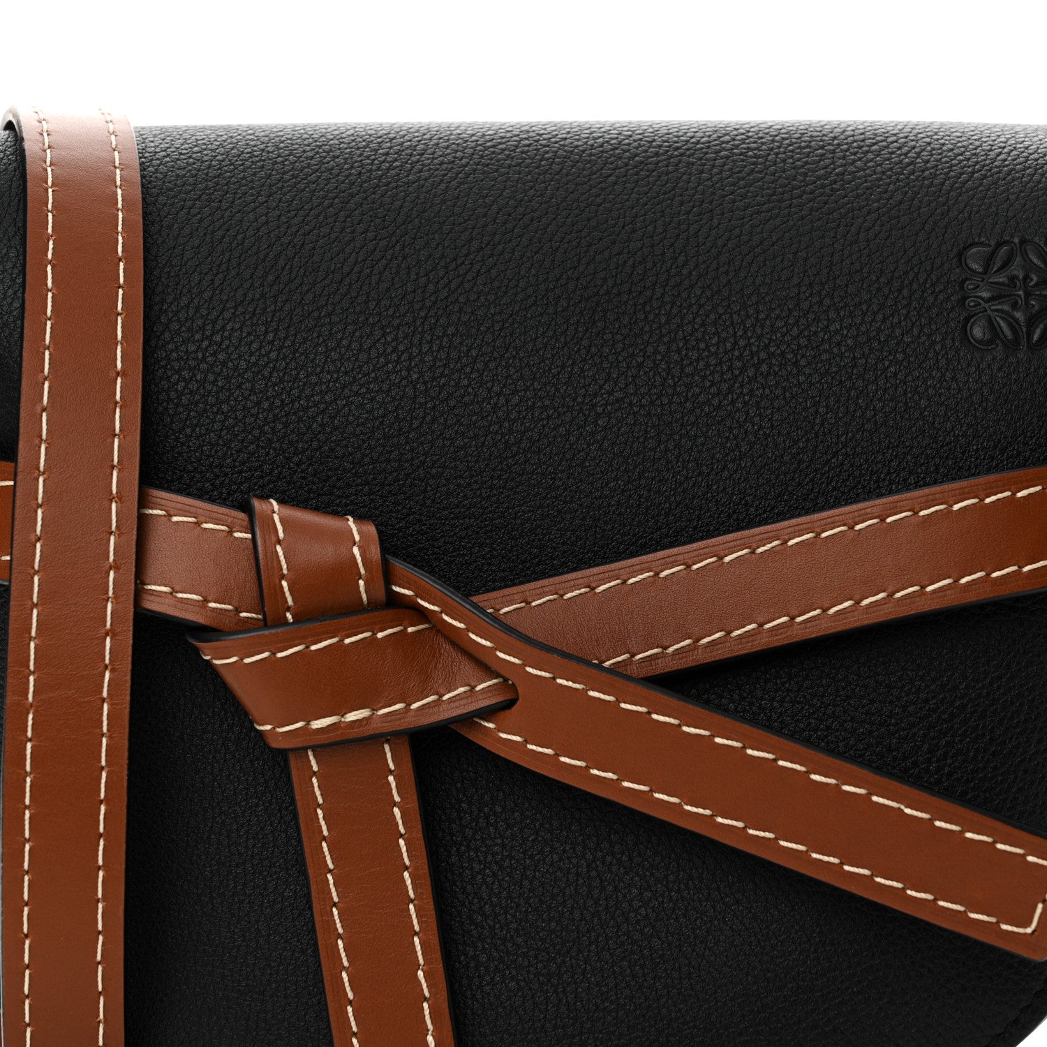 Loewe Grained Calfskin Small Gate Crossbody Bag Pecan Black 7 of 9