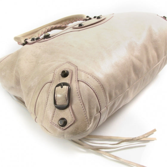 Chevre Classic Hardware Purse White