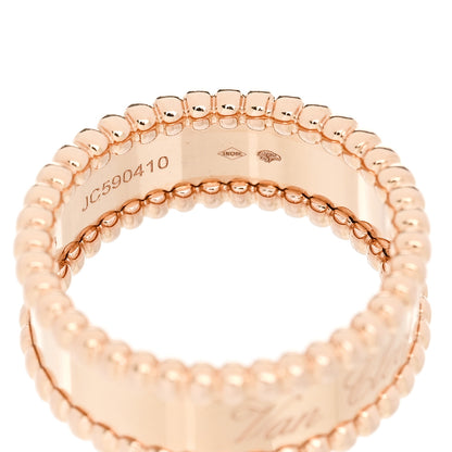 Van Cleef & Arpels 18K Rose Gold Perlee Signature Ring 53 6.5 5 of 6