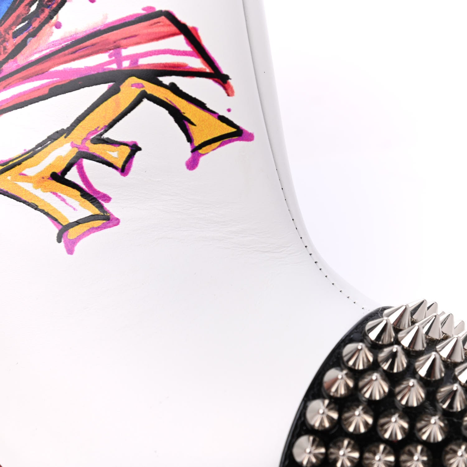 Christian Louboutin Calfskin Patent Love Is A Boot 100 Booties 38 White 10 of 12