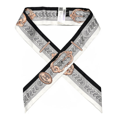 Hermes Silk Bride De Cour Twilly Black White Or Rose 1 of 4