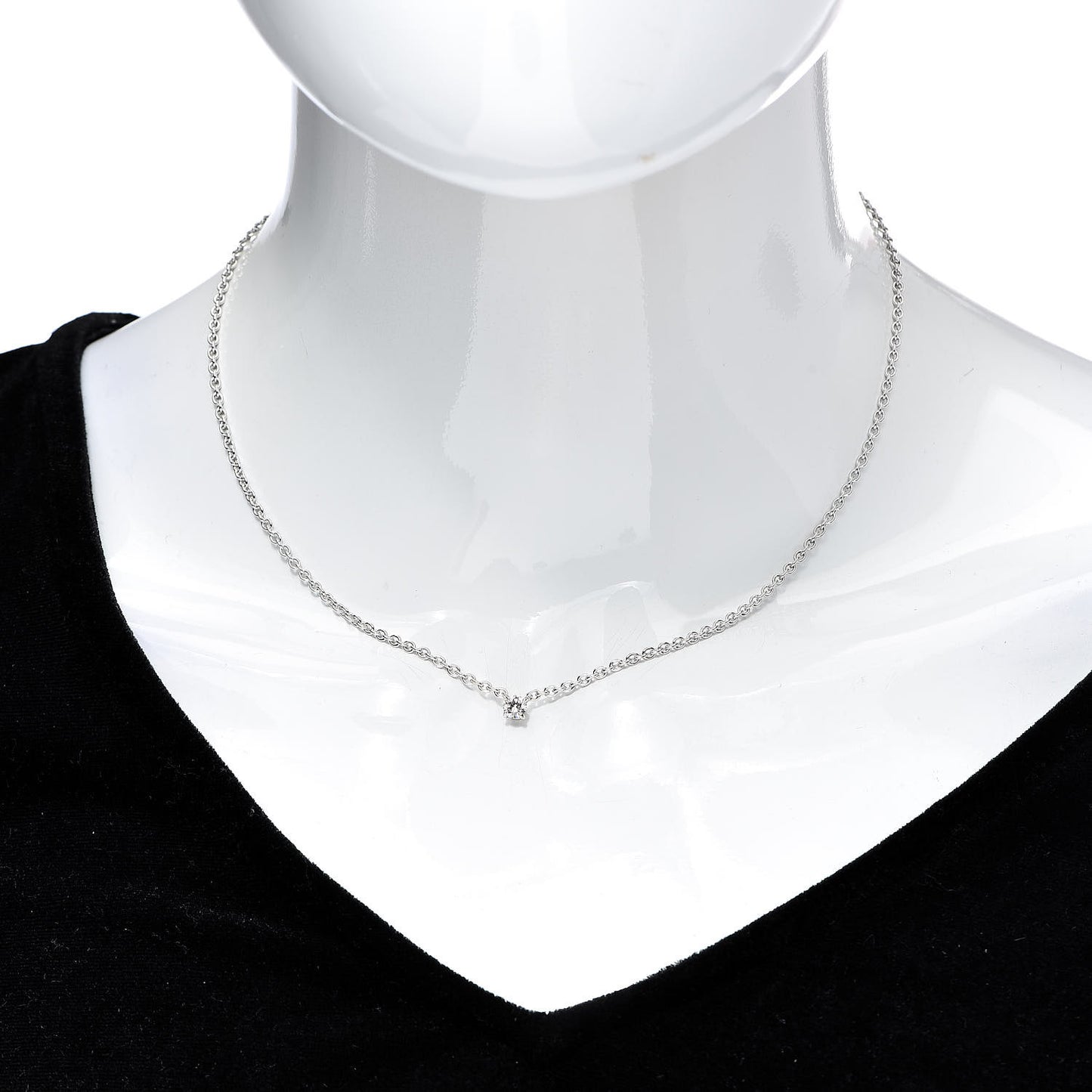 18K White Gold Diamond .25ct 1895 Pendant Necklace
