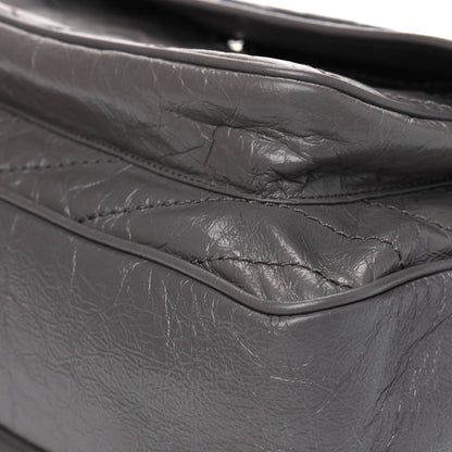 Saint Laurent Crinkled Calfskin Matelasse Monogram Large Niki Chain Satchel Fog 6 of 8