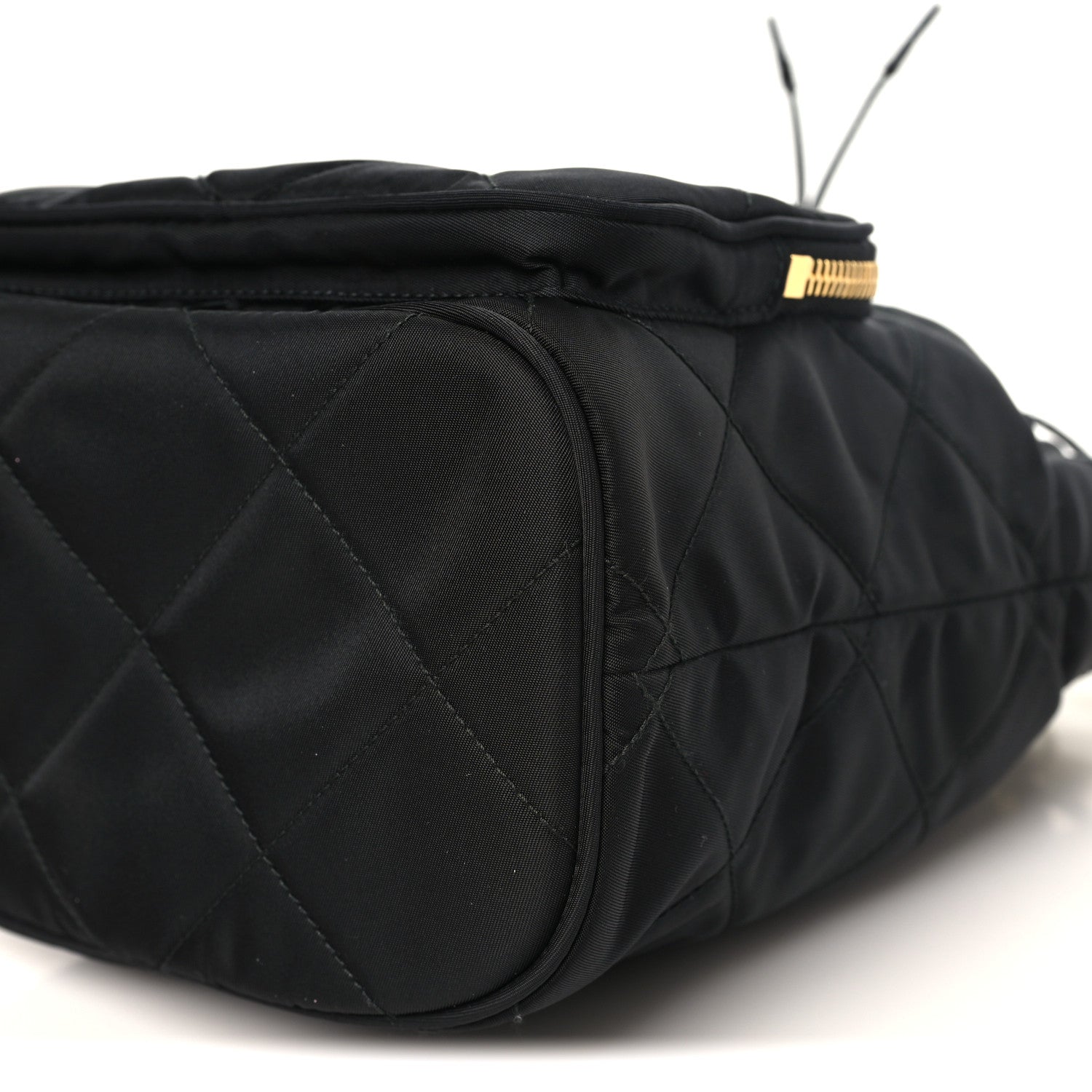 Prada Re-Nylon Saffiano Stitched Re-Edition 1995 Chaine Drawstring Bucket Bag Black 9 of 10