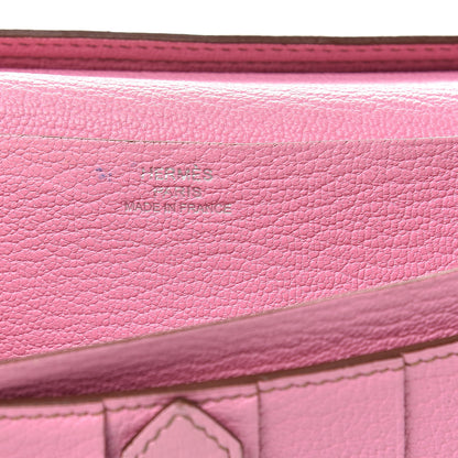 Hermes Chevre Mysore Bearn Gusset Wallet 5P Pink 6 of 12
