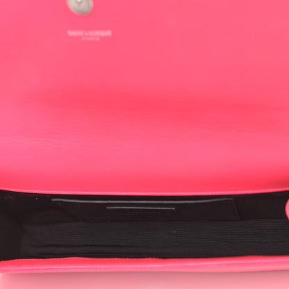 Saint Laurent Calfskin Classic Monogram Cassandre Clutch Lipstick Fuchsia 5 of 9