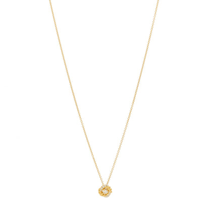 David Yurman 18K Yellow Gold Diamond 8mm Petite Infinity Pendant Necklace 1 of 5
