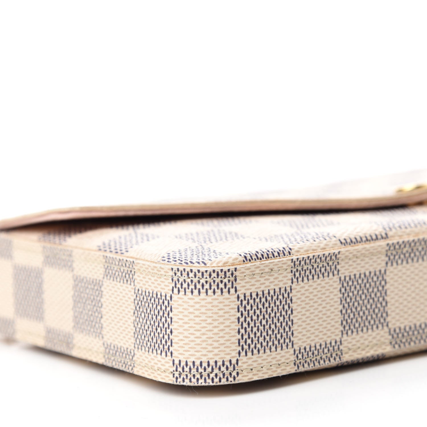 Louis Vuitton Damier Azur Pochette Felicie Chain Wallet Rose Ballerine 6 of 16