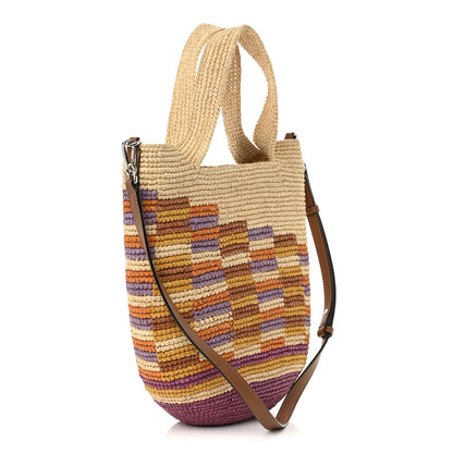 Loewe Raffia Paula's Ibiza Rainbow Slit Tote Bag Natural Multicolor 3 of 9