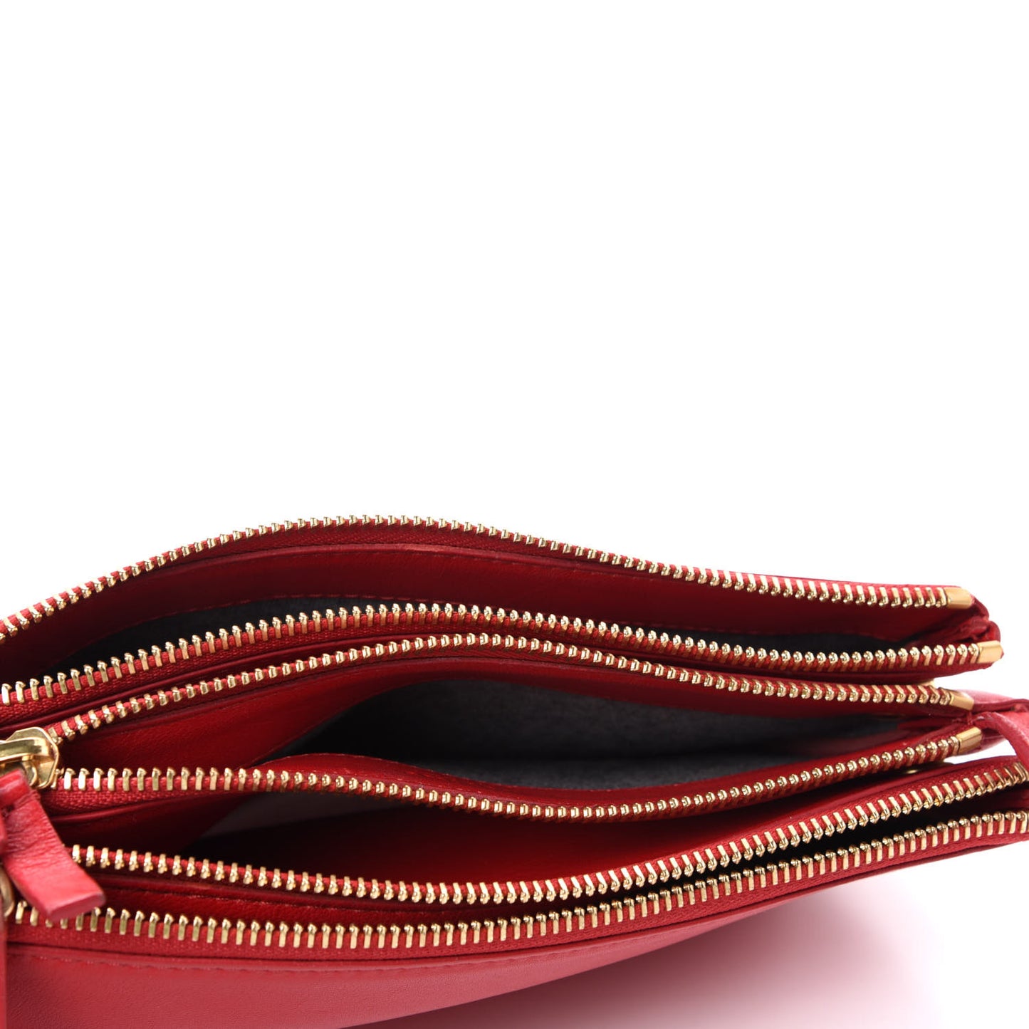 Lambskin Small Trio Crossbody Bag Red