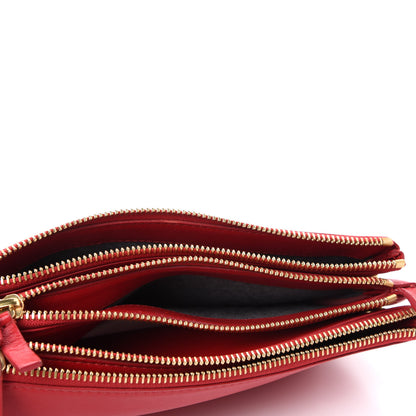 Celine Lambskin Small Trio Crossbody Bag Red 5 of 10