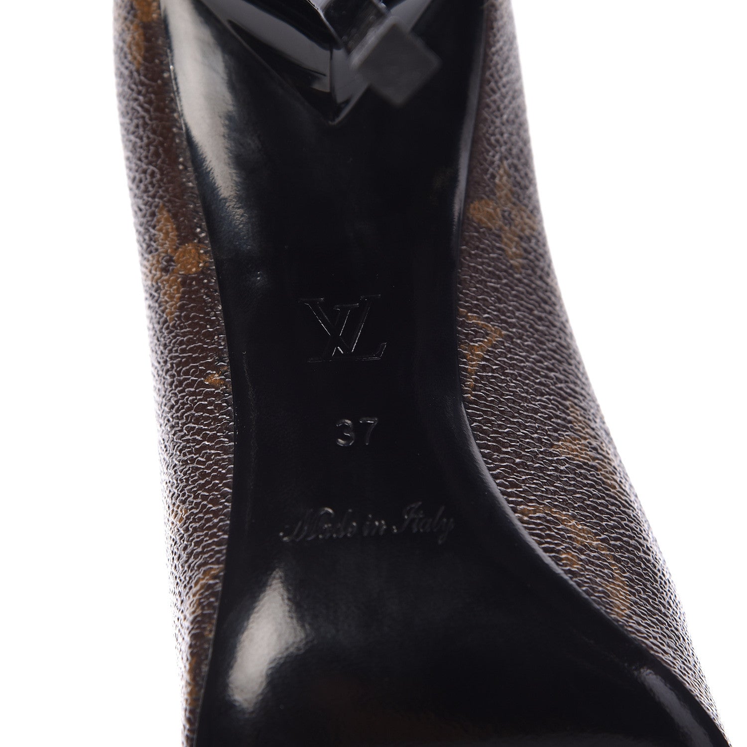 Louis Vuitton Patent Monogram Fetish Pumps 37 Black 6 of 12
