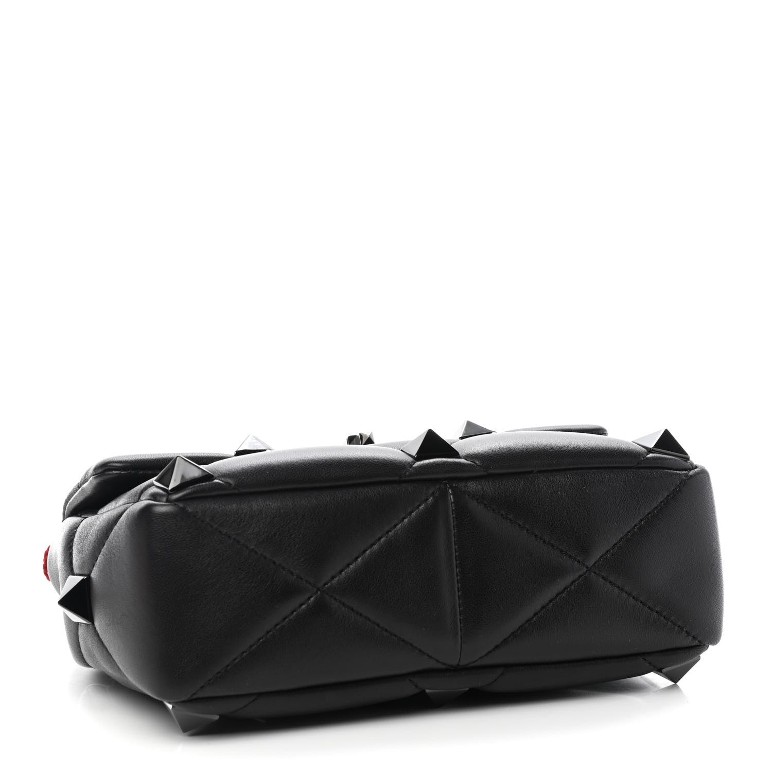 Valentino Garavani Nappa Monochrome Large Roman Stud Shoulder Bag Black 4 of 8