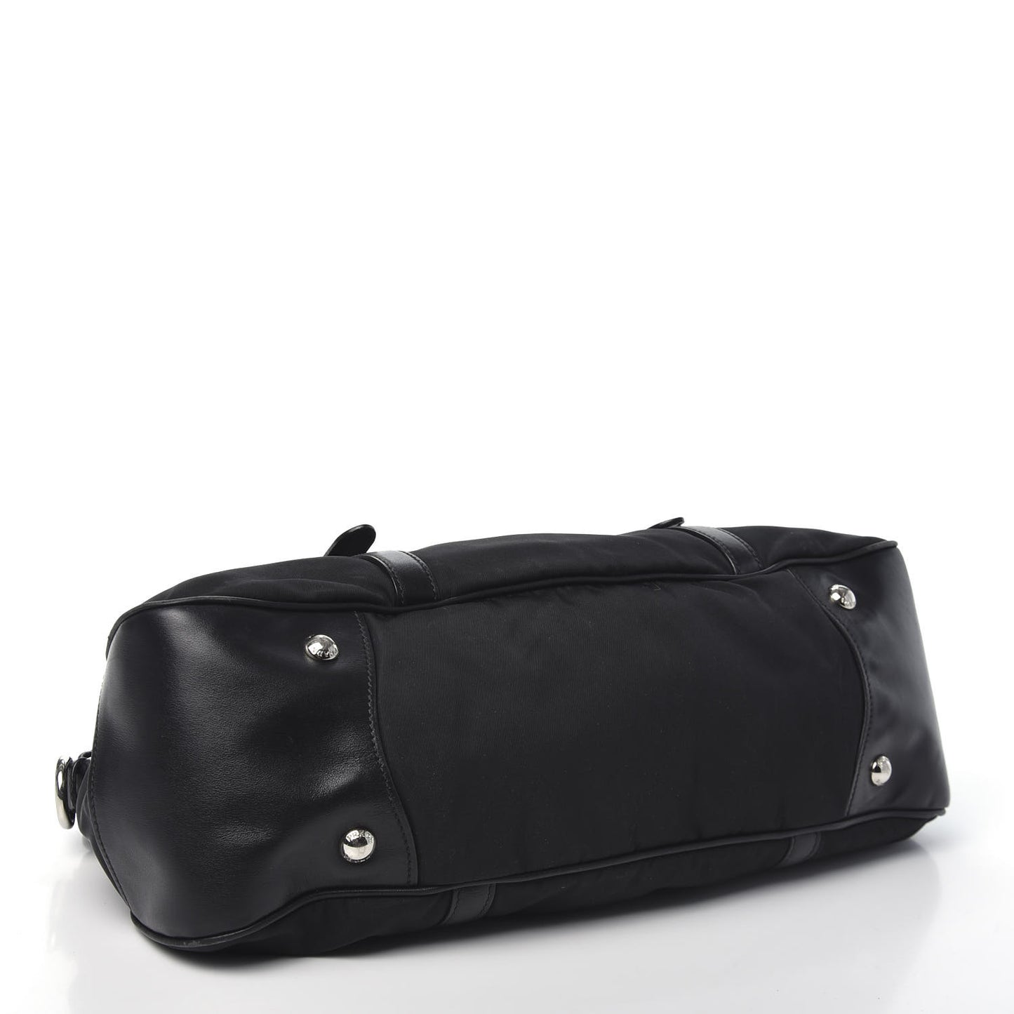 Tessuto Nylon Soft Calf Shopping Satchel Black
