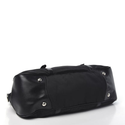 Prada Tessuto Nylon Soft Calf Shopping Satchel Black 4 of 10