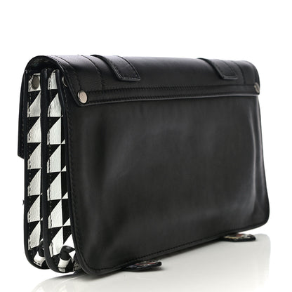 Proenza Schouler Triangle Print Calfskin PS1 Pochette Clutch Black White 3 of 11