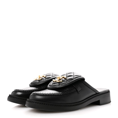 Chanel Lambskin Quilted CC Turnlock Mules 36 Black 4 of 12