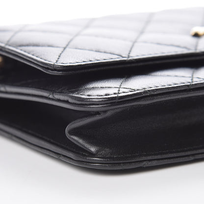 Chanel Lambskin Quilted Trendy CC Wallet On Chain WOC Black 10 of 12