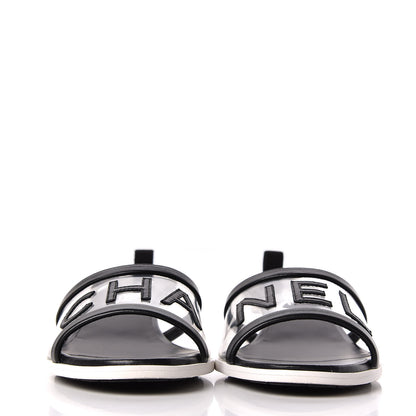 Chanel PVC Lambskin Logo Mules 41.5 Black 2 of 11