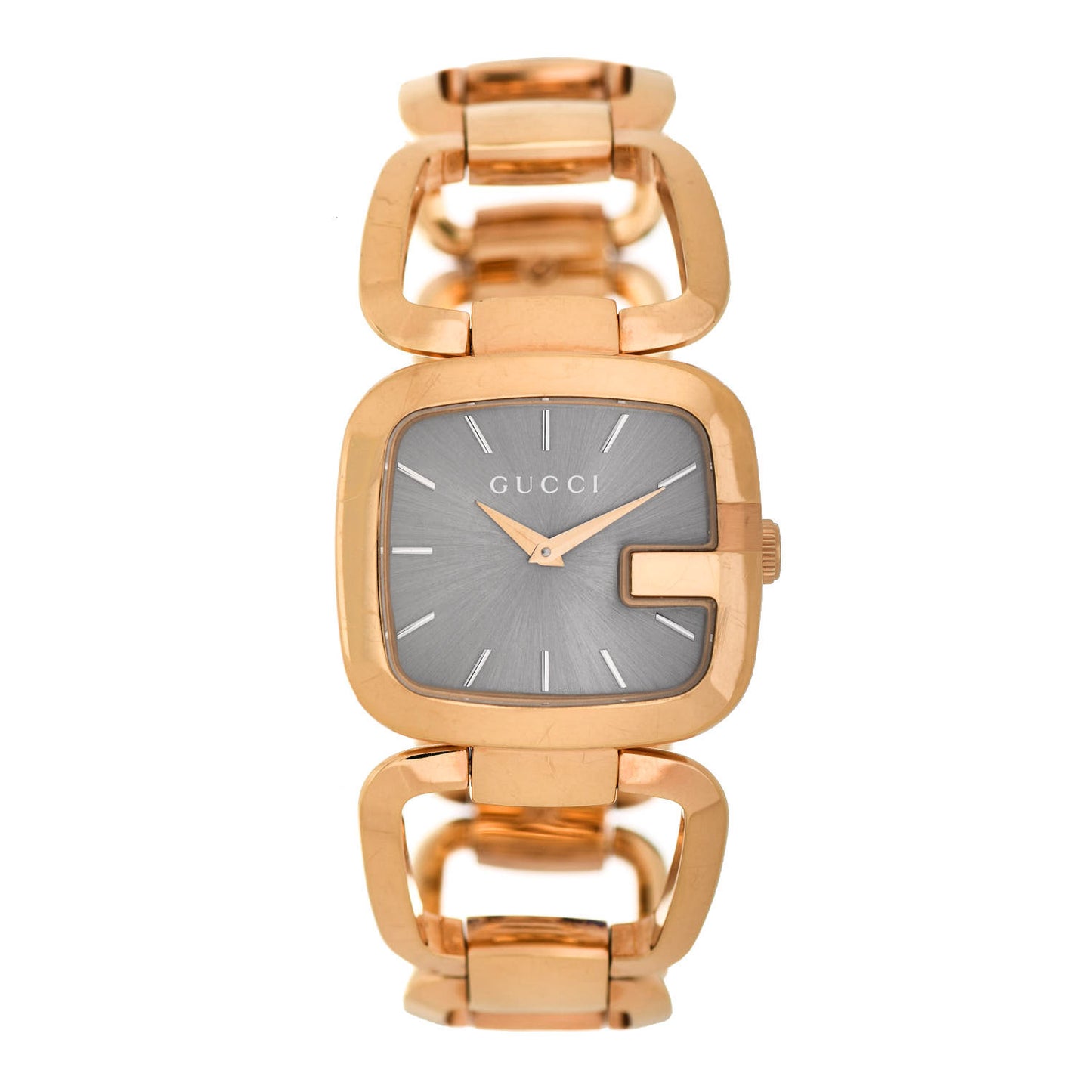 Stainless Steel 32mm G-Gucci Square Quartz Watch Brown
