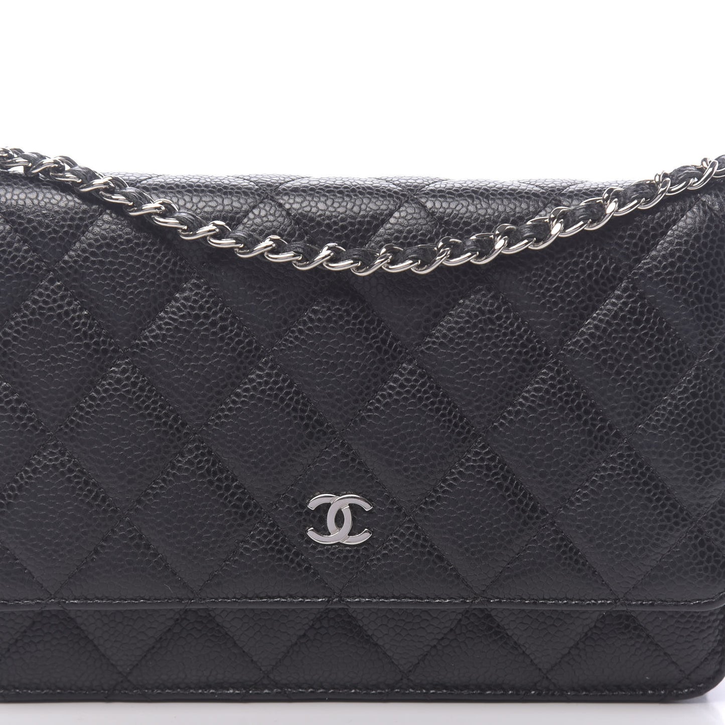 Caviar Quilted Wallet On Chain WOC Black
