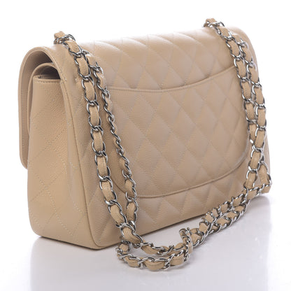 Chanel Caviar Quilted Jumbo Double Flap Beige Clair 3 of 10