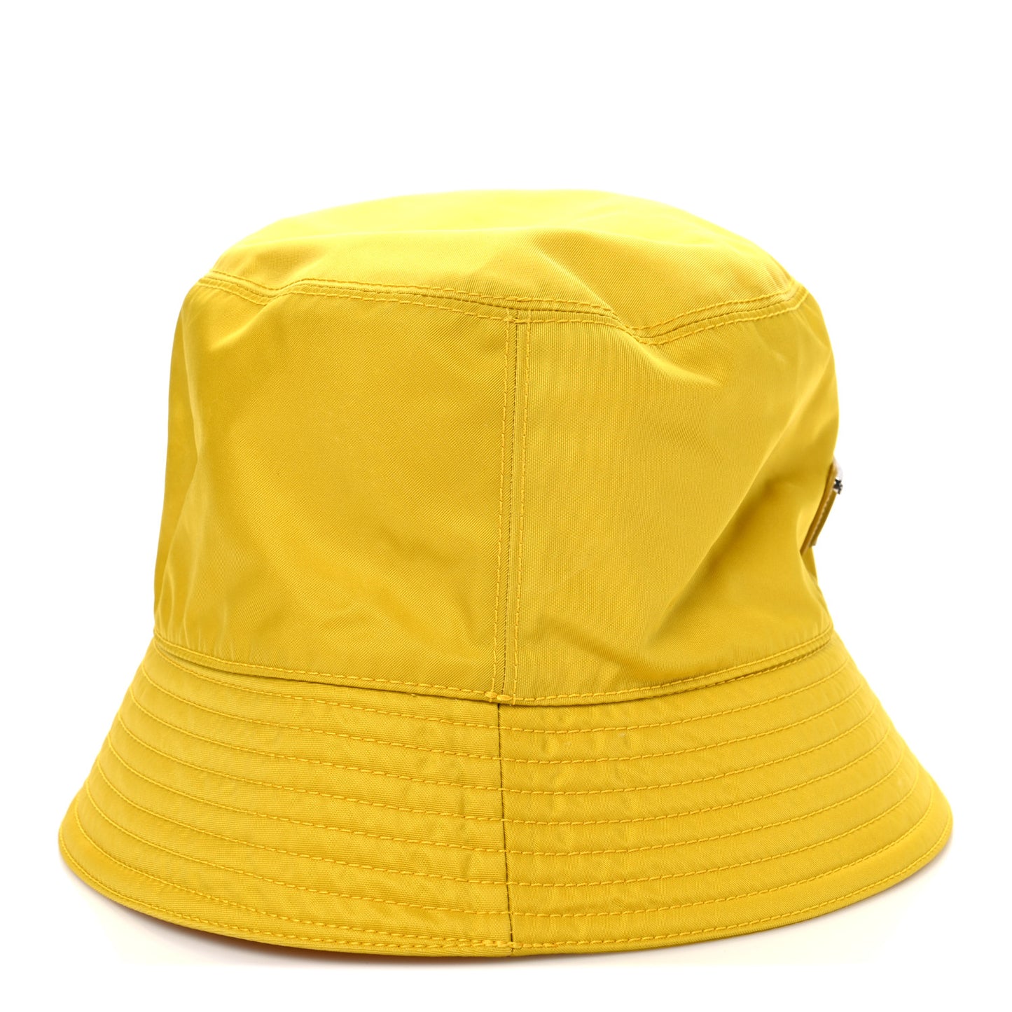 Re-Nylon Metal Triangle Logo Mens Bucket Hat M Giallo