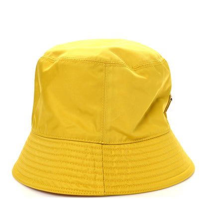 Prada Re-Nylon Metal Triangle Logo Mens Bucket Hat M Giallo 5 of 8