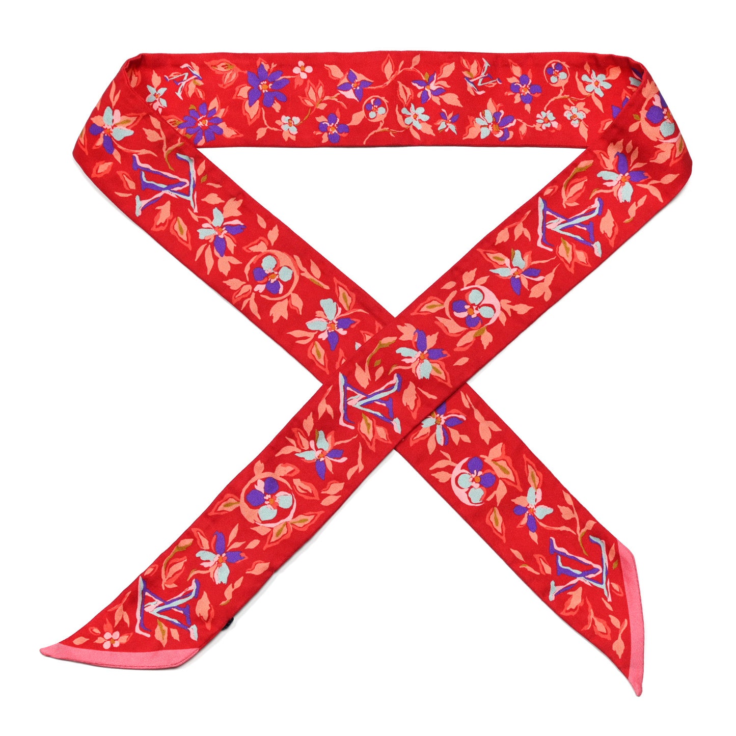 Silk Monogram Floral BB Bandeau Coquelicot