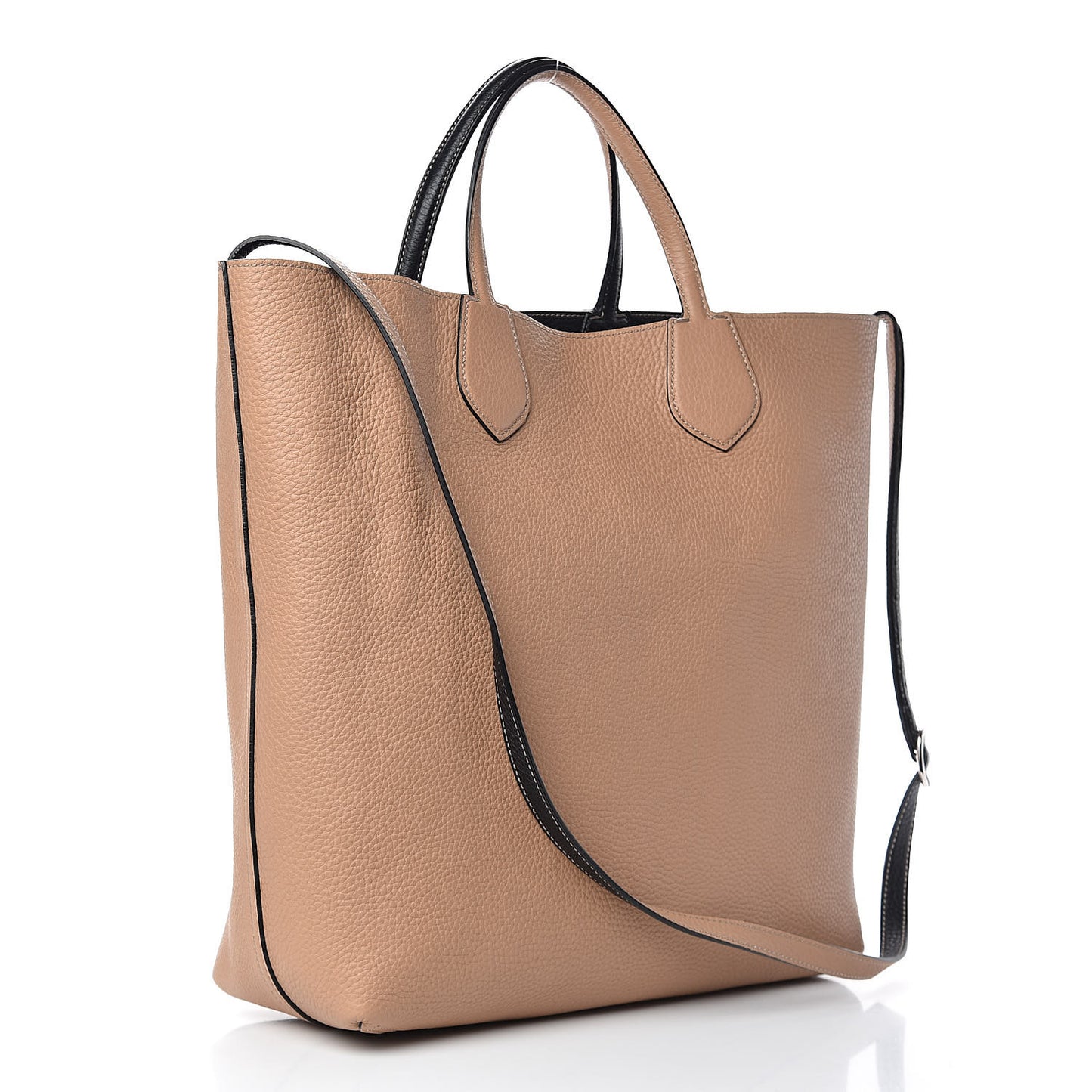 Cellarius Calfskin Bi-Color Medium Ramble Reversible Tote Black Camelia