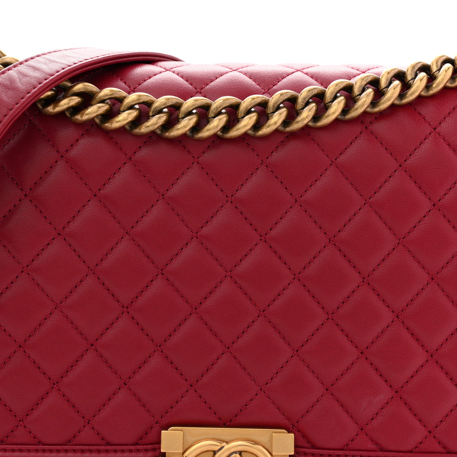 Chanel Lambskin Quilted New Medium Boy Flap Dark Red 8 of 12
