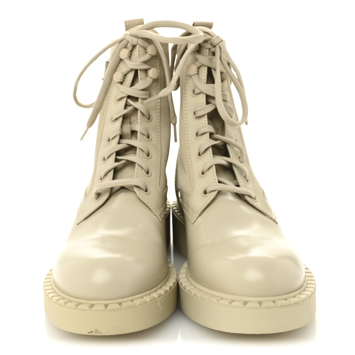 Prada Spazzolato Re-Nylon Metal Triangle Logo Womens 50mm Combat Boots 39 Deserto 3 of 9
